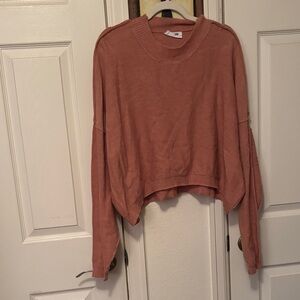 Double Zero Dusty Rose Cropped Sweatshirt